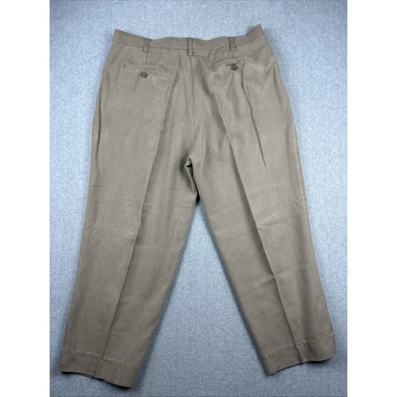 Vintage Tommy Bahama Pants Mens 40 (38x28) 100% Silk Wide Leg Relax Pleated Y2K - Picture 8 of 9